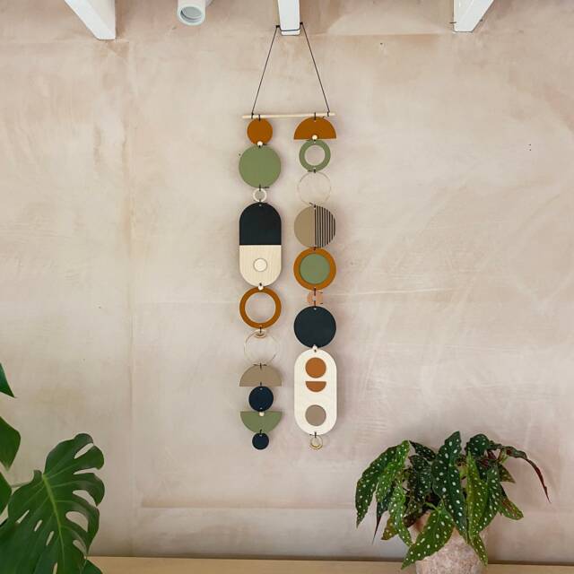 Handmade Geometric Wall Art - Mid-Century Modern Mobile - image 1