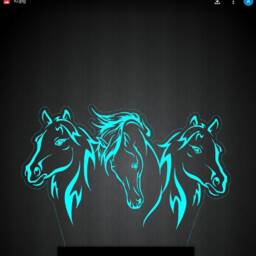 Horses 3D Custom Made Smart App Control Night Light Bluetooth, Music, 7&16M Colour Mobile App , Gift Led Lamp - thumbnail 4
