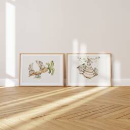 Woodland Nursery Prints, Decor, Wall Art, Set Of 3 Animals - thumbnail 2