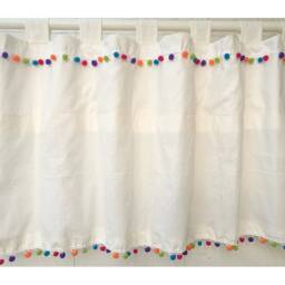 Linen Pom Cafe Curtain Window Valance/Curtains For Living Room Bedroom/Kids Nursery Child Playroom/Shower CurtainsCustom Split Way, Tie Up - thumbnail 3