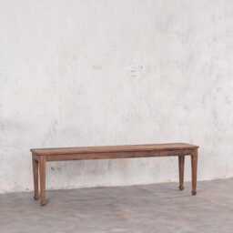 Reclaimed Wood Barnwood Breeze Dining Bench Farmhouse Style With Carved Legs - thumbnail 3