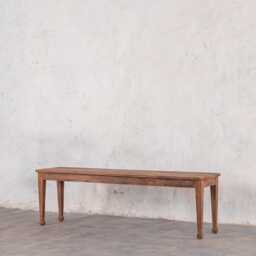 Reclaimed Wood Barnwood Breeze Dining Bench Farmhouse Style With Carved Legs - thumbnail 2