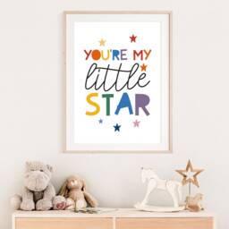 star Print, Boys Nursery Prints, Girls Bedroom Bedroom, Rainbow Wall Art, Playroom Poster, Prints - thumbnail 2