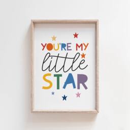 star Print, Boys Nursery Prints, Girls Bedroom Bedroom, Rainbow Wall Art, Playroom Poster, Prints - thumbnail 1