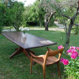 Solid Walnut Wood Dining Table Handcrafted - thumbnail 3