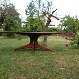 Solid Walnut Wood Dining Table Handcrafted - thumbnail 2