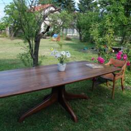 Solid Walnut Wood Dining Table Handcrafted - thumbnail 4