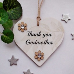 Thank You Godmother Wooden Gift Heart - thumbnail 3