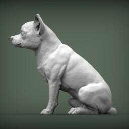 3D Printed Chihuahua Figurine Dog Memorial Statue - thumbnail 2
