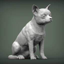 3D Printed Chihuahua Figurine Dog Memorial Statue - thumbnail 3