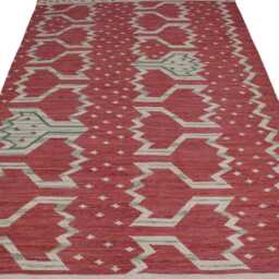 Handwoven Swedish Kilim Rug Scandinavian Flatweave, Wool & Cotton - thumbnail 4