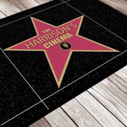 Personalised Cinema Room Door Mat - Hollywood Star Of Fame - 60 X 40cm, Non Slip Base Indoor - thumbnail 2