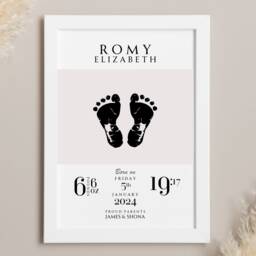 Personalized Baby Footprint Print New Parent Gift, Nursery Decor - thumbnail 2
