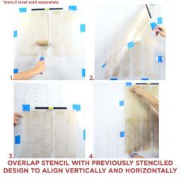 Little Diamond Stripe Allover - Small Scale Reusable Wall Stencil For Diy Home Decor - thumbnail 3
