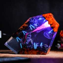 Diorama King Monster Night Light, Anime Epoxy Lamp Inspired By Famous Movie, Handmade Gift For Fan, Gameroom Decor - thumbnail 2