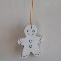 Christmas Decorations To Hang in Porcelain Gingerbread Man - thumbnail 2