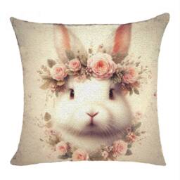 Rabbit Sequin Pillow Magic Pillowcase Square Throw Bunny Cushion Cover Accent Easter Gift - thumbnail 3