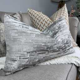 Decorative Cushion Cover For Sofa Or Bed, Modern Textured Pillow Mole - Taupe Abstract Design Double Sided Throw Lumbar