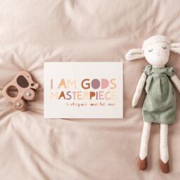 I Am Gods Masterpiece, Christian Wall Art, Girls Nursery Prints, Bible Verse Picture, Scripture Prints - thumbnail 2