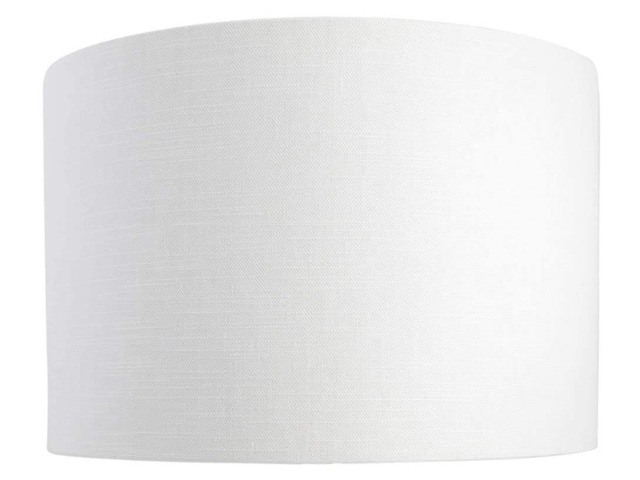Glacier White Lampshade UK Made Contemporary Retro Lamp Shade Textured Linen White Drum - image 1