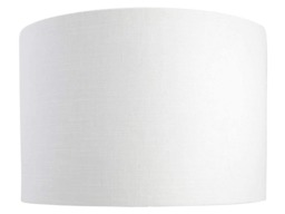 Glacier White Lampshade UK Made Contemporary Retro Lamp Shade Textured Linen White Drum - thumbnail 1