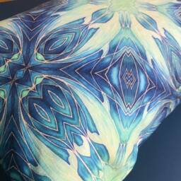 Ultramarine Blue Dolphins Cushion Throw Pillow - Sealife Accent Sofa Or Settee Bedroom Decor - thumbnail 3