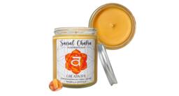 Sacral Chakra Candle Carnelian Crystal, Citron Mandarin Scent