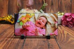 Personalised Natural Rectangle Shape Rock Slate Any Custom Photo Gift With Free Stands 21x11cm - thumbnail 1