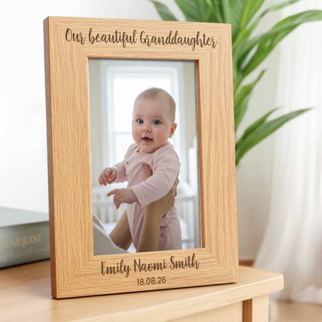 Personalised New Grandchild Photo Frame, Granddaughter Grandson Grandparents Gift - image 1