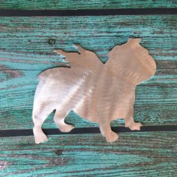 English Bulldog Angel Dog Christmas Tree Topper, Holiday Decoration, Aluminum, Metal Dog Silhouette, Yard Stake Or Wall Hanging, Pet Gift - thumbnail 2