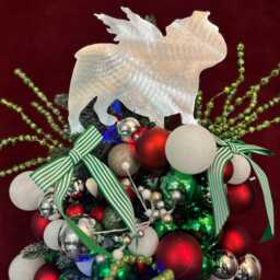 English Bulldog Angel Dog Christmas Tree Topper, Holiday Decoration, Aluminum, Metal Dog Silhouette, Yard Stake Or Wall Hanging, Pet Gift - thumbnail 4
