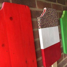 Set Of 3 Ice Lolly, Fab Retro, Pallet Wall Art, Wood, Reclaimed Acrylic Paint, Handmade, Christmas, Gift - thumbnail 3