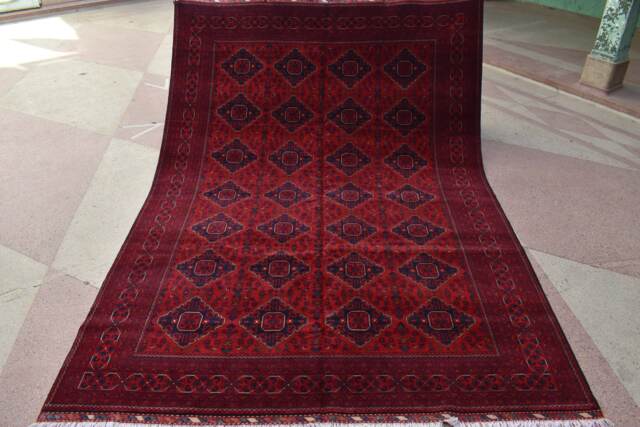 11.7 X 8.1 Ft, High Quality Handmade Afghan Khal Muhammadi Rug, Large Red Area Tribal Turkmen Carpet, Living Room Rug, Afghan Rug - image 1