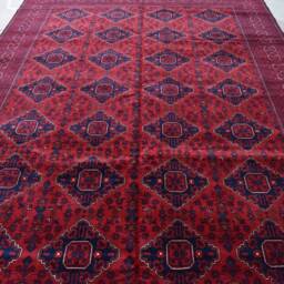 11.7 X 8.1 Ft, High Quality Handmade Afghan Khal Muhammadi Rug, Large Red Area Tribal Turkmen Carpet, Living Room Rug, Afghan Rug - thumbnail 2