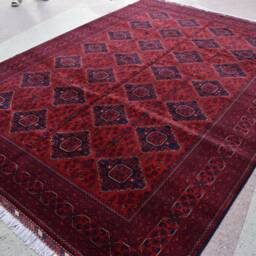 11.7 X 8.1 Ft, High Quality Handmade Afghan Khal Muhammadi Rug, Large Red Area Tribal Turkmen Carpet, Living Room Rug, Afghan Rug - thumbnail 3