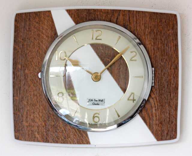Mid Century Style Wall Clock - New 25cm Formica Wooden White Shabby Chic Handmade Vintage French Gift Off The Clocks - image 1
