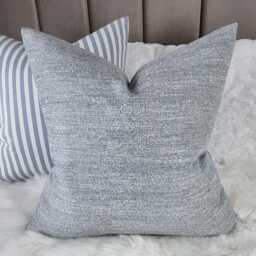 John Lewis Semi Boucle Fabric Handmade Cushion Cover Duck Egg Coastal Colour Rustic Look - thumbnail 2