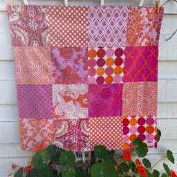 Orange Baby Minky Blanket Girl Nursery Blanket Shower Gift - thumbnail 2