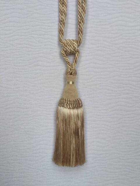 Brown Ivory Modern Tiebacks - Curtain Tie Backs.modern Tassel Hold Backs - image 1