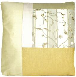 Sale 10 Pound Of From 35.99 To 25.99 Flowers Yellow Beige Gold Contemporary Patchwork Cushion Cover Cream Silk Unique Pillow Throw Case