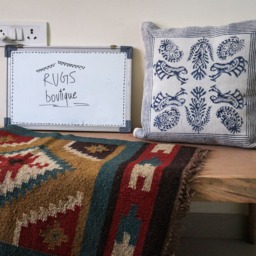 Handmade Kilim Rug, Multicolor Jute Dhurrie, Indian Design - 2x3 Ft - thumbnail 2