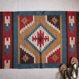 Handmade Kilim Rug, Multicolor Jute Dhurrie, Indian Design - 2x3 Ft - thumbnail 4