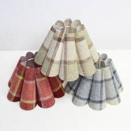 Duzy Handmade Plaid Fabric & Acrylic Pleated Lampshade, Custom Made???110-240V/50-60Hz - thumbnail 3