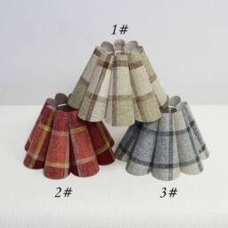 Duzy Handmade Plaid Fabric & Acrylic Pleated Lampshade, Custom Made???110-240V/50-60Hz - thumbnail 2