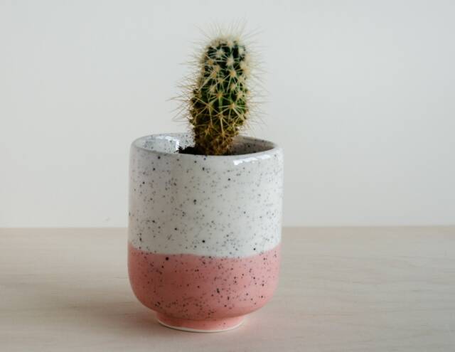 Plant Pot - Speckles Blush Pink Handmade Ceramics - image 1