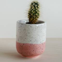 Plant Pot - Speckles Blush Pink Handmade Ceramics - thumbnail 3