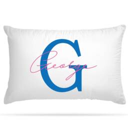 Personalised Initial & Any Name Pillowcase Printed Home Decor Gift For Mothers Day, Fathers Grandad Nanny Costume Monogram Present - thumbnail 1