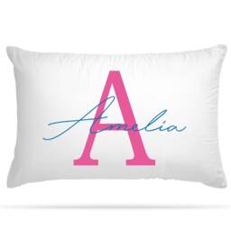 Personalised Initial & Any Name Pillowcase Printed Home Decor Gift For Mothers Day, Fathers Grandad Nanny Costume Monogram Present - thumbnail 2