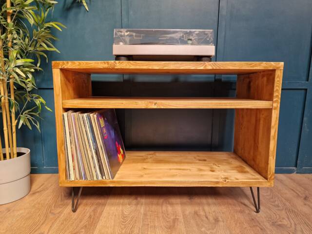 Vinyl Lp, Record Player, Tv Multi Use Storage Unit With 6 - image 1