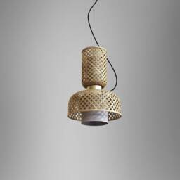 Handmade Woven Bamboo Pendant Lamp Minimalist Sustainable Lighting - thumbnail 2